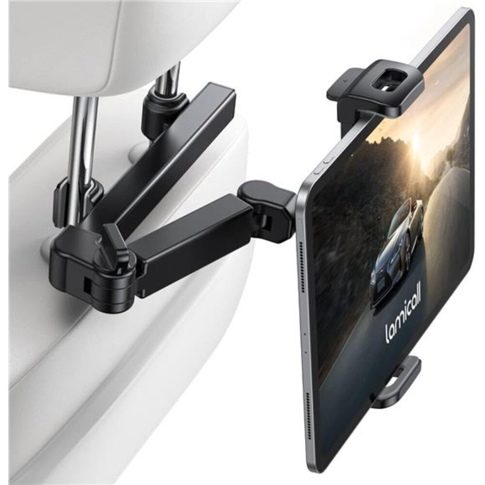 Lamicall Car Headrest Tablet Holder - [3 in 1 Extension Arm] Adjustable Tablet